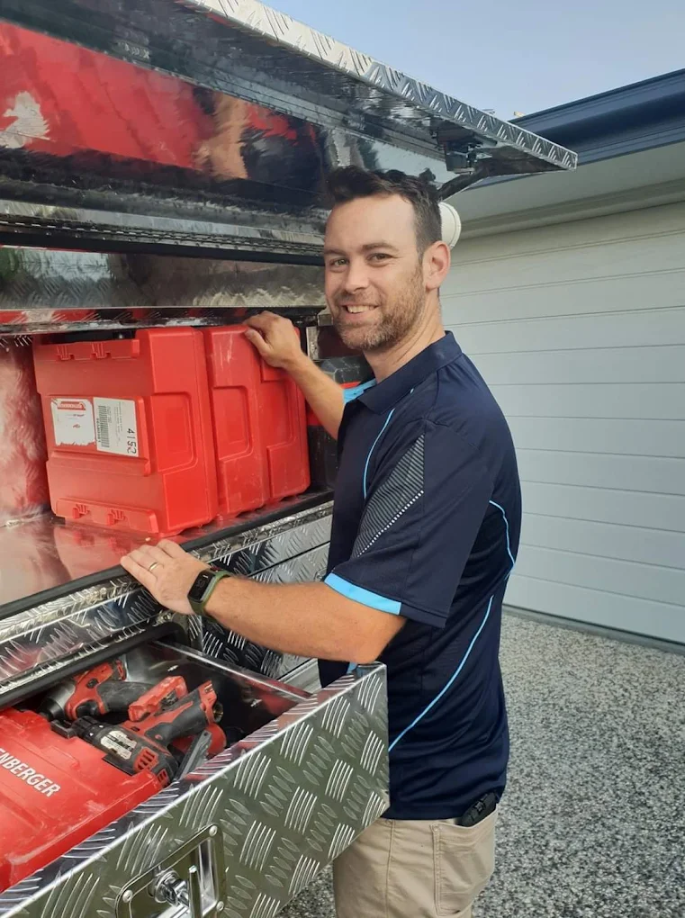 David Barry, owner of Delta Plumbing and Gas, at his work ute